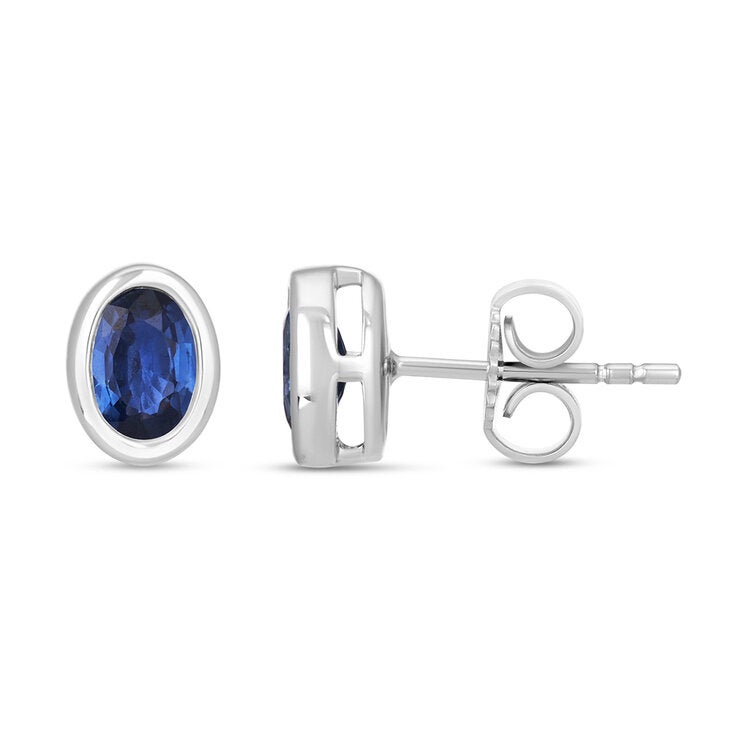 Aretes de Zafiro, Oro Blanco 14K — Imagen 2 de 4