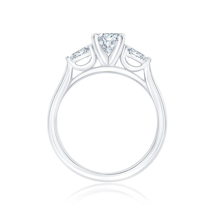 Anillo de Compromiso, 0.98 ctw Diamantes, Oro Blanco de 14K — Imagen 4 de 4