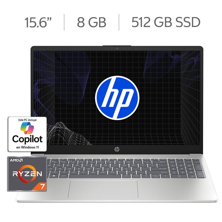 HP 15-fc0287la Laptop 15.6" FHD AMD Ryzen 7 7730U 8GB 512GB SSD — Imagen 1 de 4