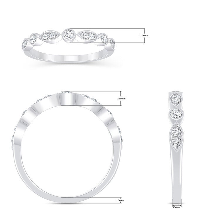 Anillo de Diamantes, 0.23 ct, Oro Blanco 14K — Imagen 3 de 4