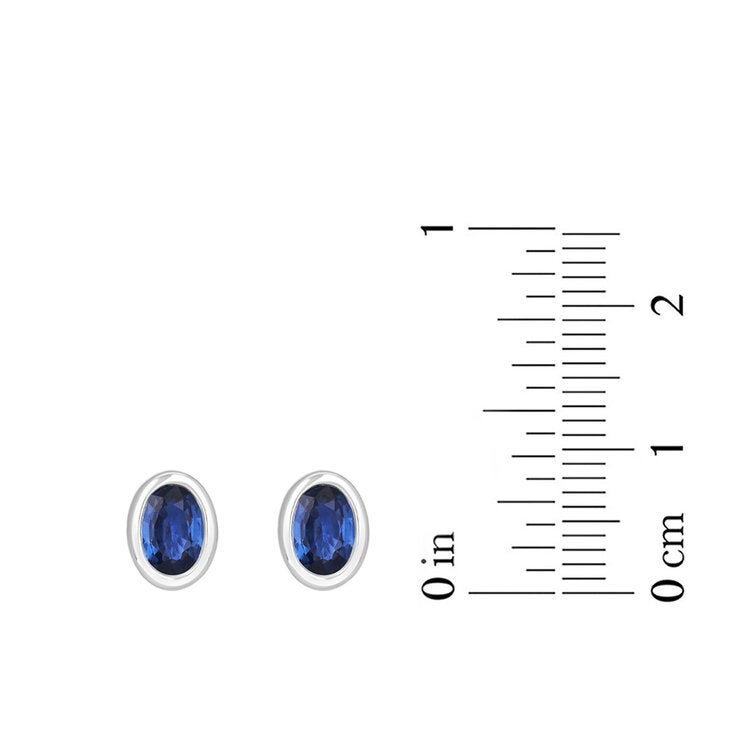 Aretes de Zafiro, Oro Blanco 14K — Imagen 3 de 4