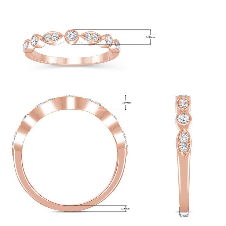 Anillo de Diamantes, 0.23 ct, Oro Rosa 14K — Imagen 4 de 4