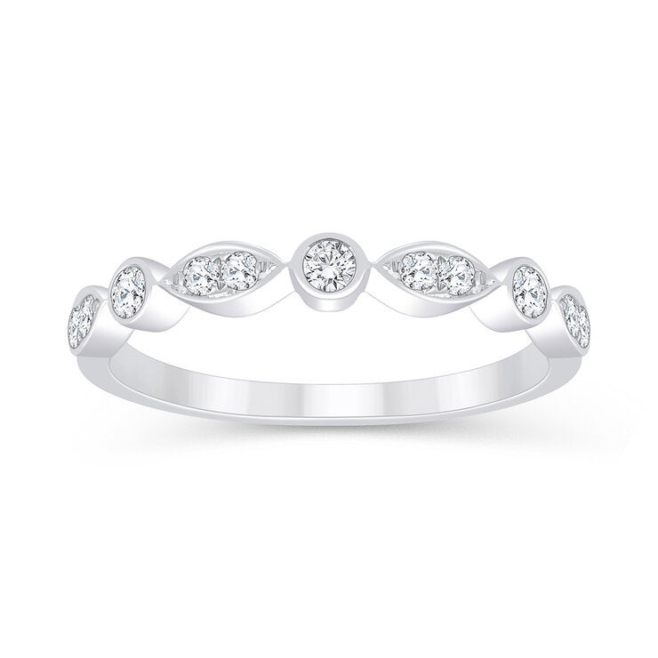 Anillo de Diamantes, 0.23 ct, Oro Blanco 14K — Imagen 1 de 4