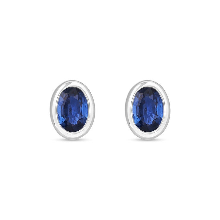 Aretes de Zafiro, Oro Blanco 14K — Imagen 4 de 4
