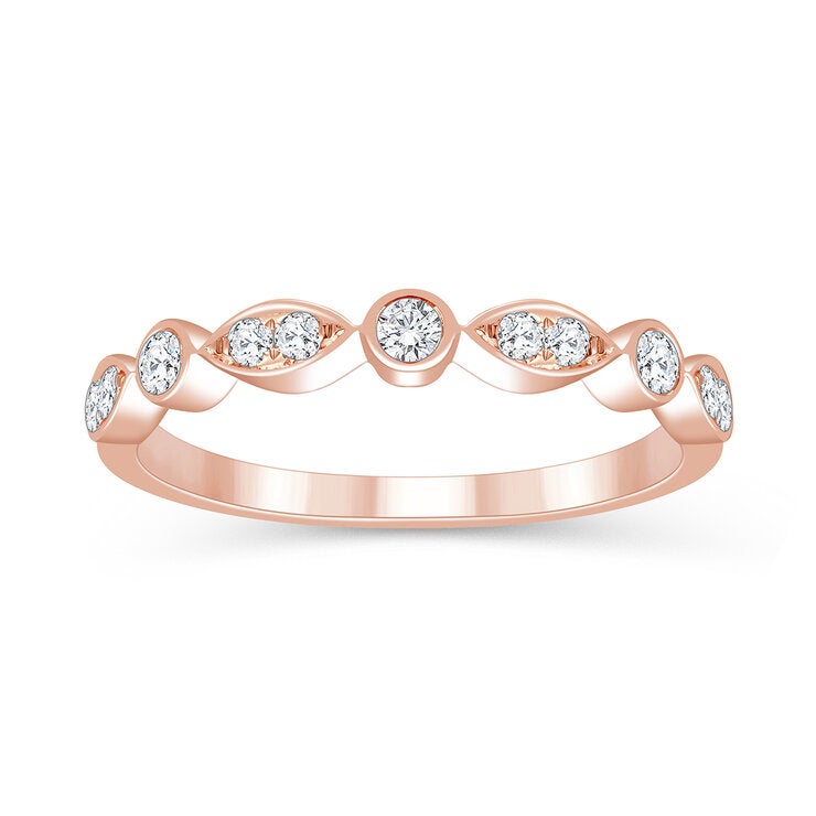 Anillo de Diamantes, 0.23 ct, Oro Rosa 14K