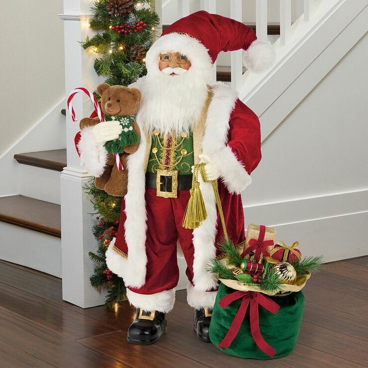 Figura de Santa con Oso, 91.5 cm — Imagen 1 de 3
