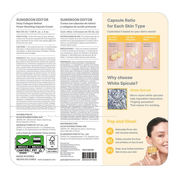 Sungboon Editor Crema Facial con cápsulas de Retinol y Colágeno 2 pzas — Imagen 3 de 4