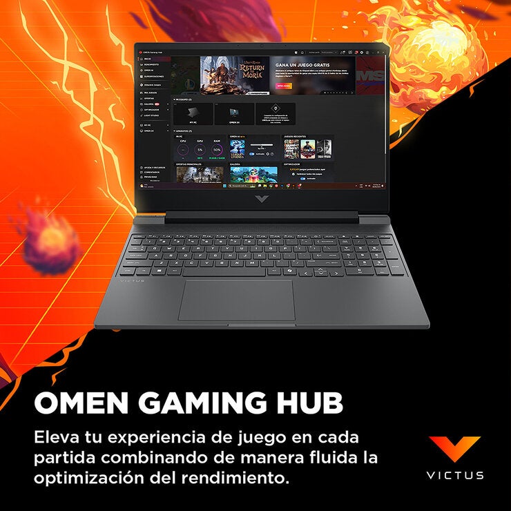 HP Victus 15-fb3031la Laptop Gaming 15.6" FHD NVIDIA GeForce RTX 3050 AMD Ryzen 7 7445H 12GB 512GB SSD — Imagen 4 de 4