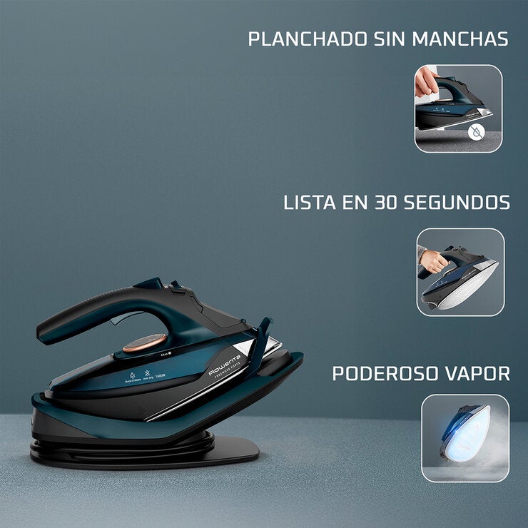 Rowenta, Plancha de Vapor Inalámbrica Freemove Force con Suela de Acero Inoxidable — Imagen 3 de 4