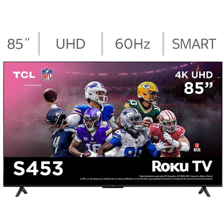 TCL Pantalla 85" UHD 4K Roku TV 85S453 — Imagen 1 de 4