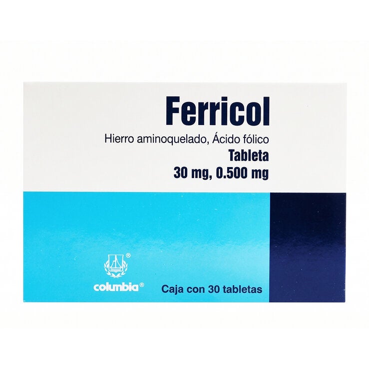 Ferricol 30mg/0.500mg, 30 Tabletas