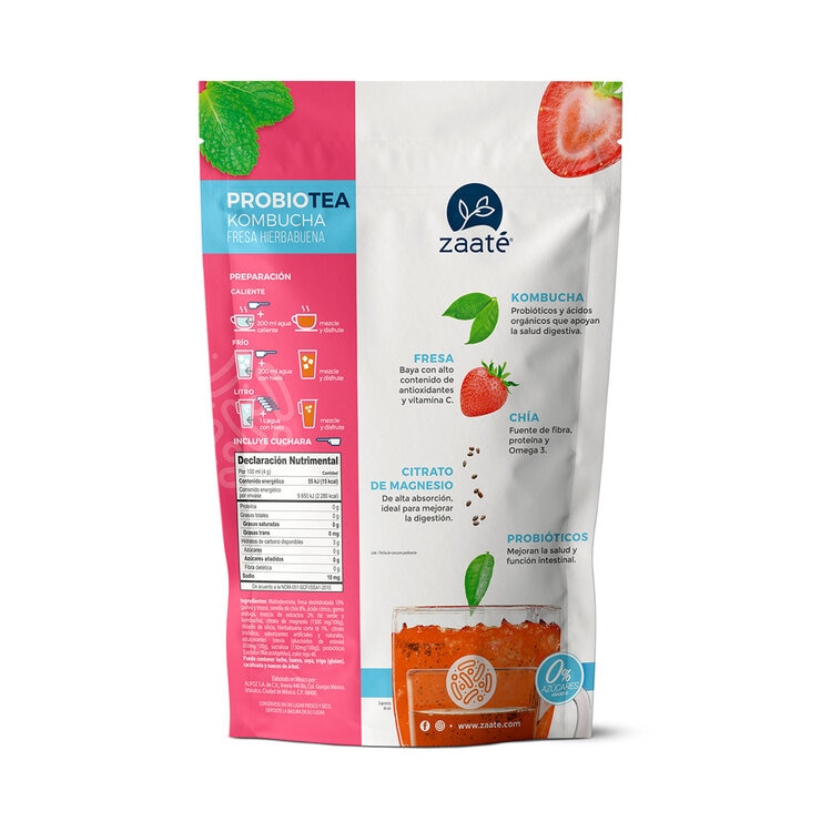 Zaaté Probitotea Kombucha Fresa-Hierbabuena 700 g — Imagen 2 de 4