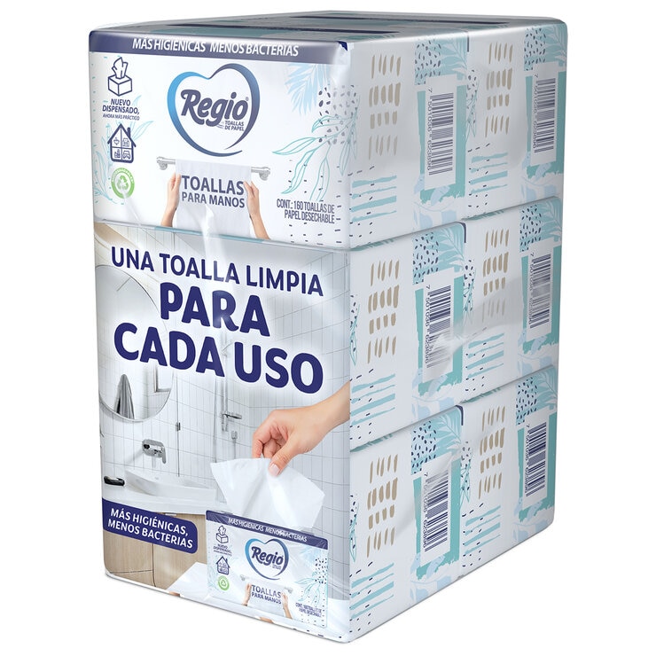 Regio Toalla para Manos 3 paquetes de 160 pzas — Imagen 2 de 2