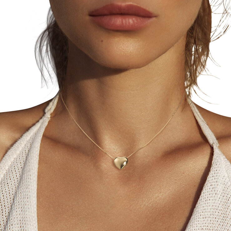 Dije de Corazon Inflado, Oro Amarillo 14K — Imagen 2 de 4