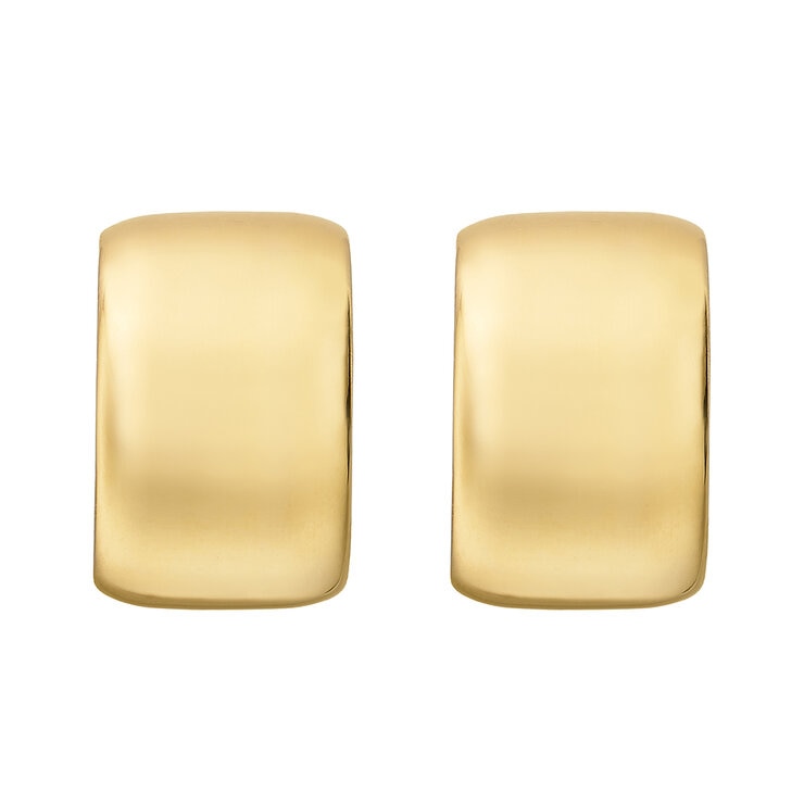 Aretes, Arracadas 'C', Oro Amarillo 14K — Imagen 4 de 4