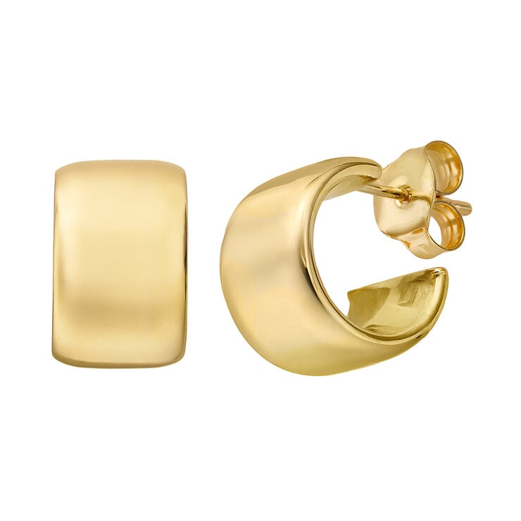 Aretes, Arracadas 'C', Oro Amarillo 14K — Imagen 2 de 4