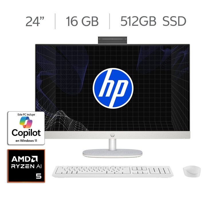 HP All-in-One AI 24-ct2250la 24" Full HD AMD Ryzen AI 5 16GB 512GB SSD