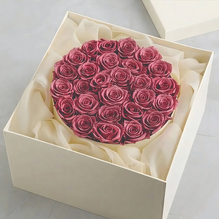 PREVENTA Materia Verde, Arreglo Decorativo de 24 Rosas Naturales Preservadas — Imagen 2 de 4