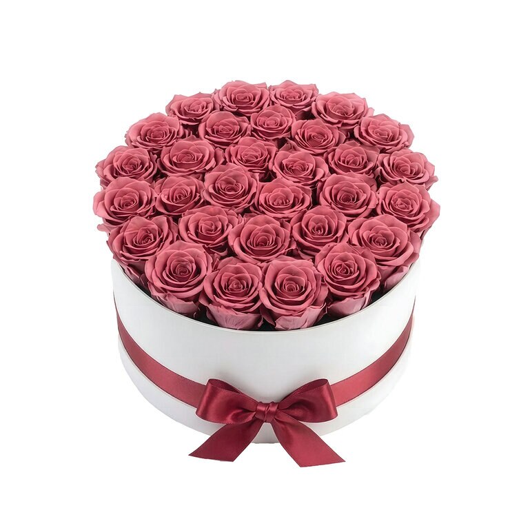 PREVENTA Materia Verde, Arreglo Decorativo de 24 Rosas Naturales Preservadas