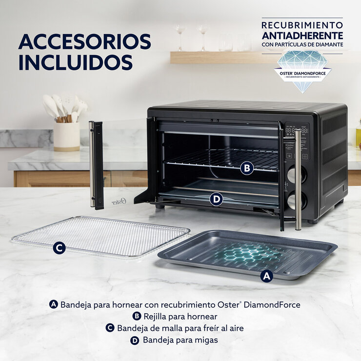 Oster, Horno con Freidora de Aire 42 Litros con Recubrimiento DiamondForce — Imagen 2 de 4