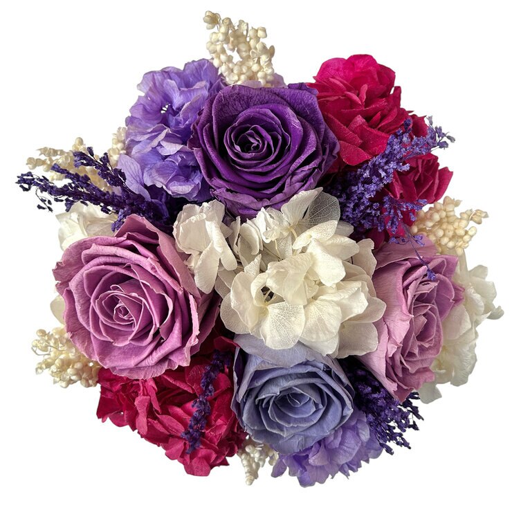 Alive, Bouquet Mix morado, Caja Blanca, Duración 6 Meses. — Imagen 3 de 4