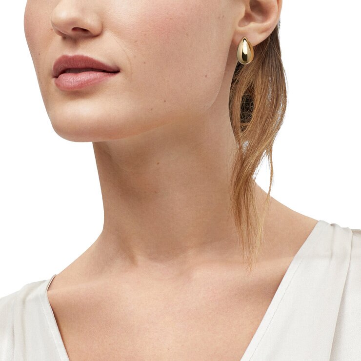 Aretes de Gota de Agua, Oro Amarillo 14K — Imagen 3 de 4