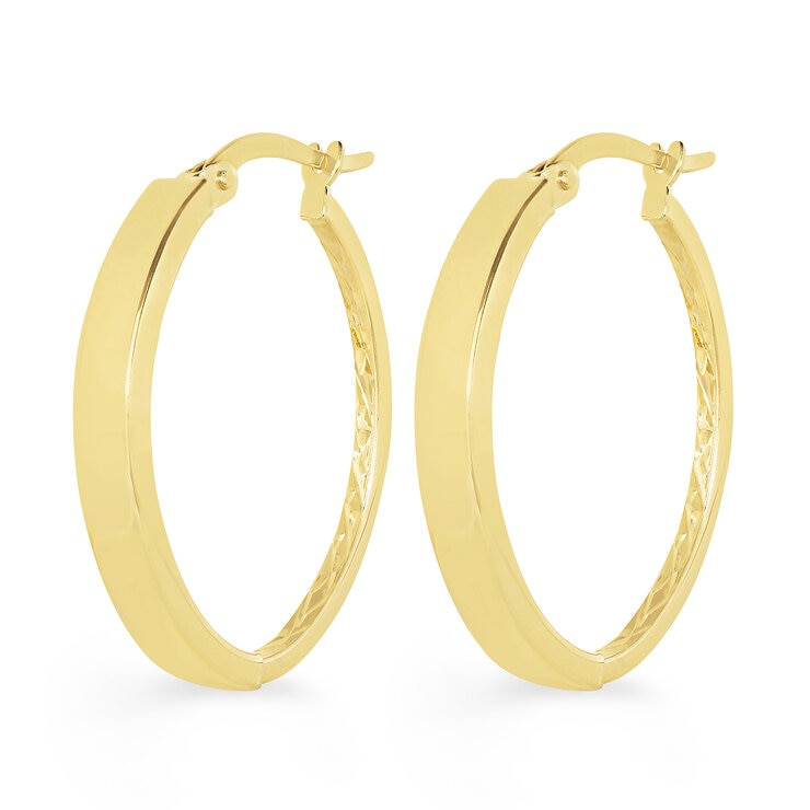 Aretes, Arracadas Ovalados, Oro Amarillo 14K — Imagen 2 de 4