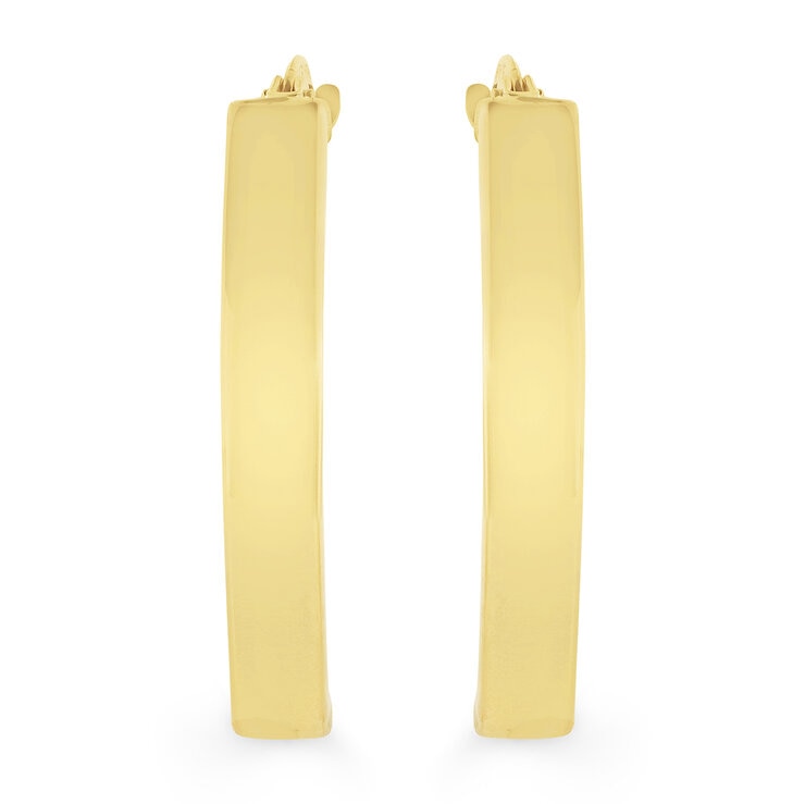 Aretes, Arracadas Ovalados, Oro Amarillo 14K — Imagen 3 de 4
