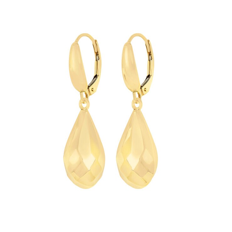 Aretes de Gota de Agua, Oro Amarillo 14K — Imagen 3 de 4