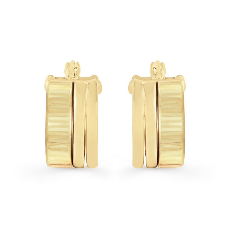 Aretes, Triple Fila, Oro Amarillo 14K — Imagen 4 de 4
