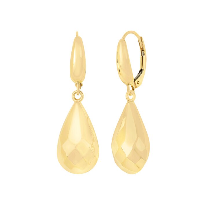 Aretes de Gota de Agua, Oro Amarillo 14K — Imagen 2 de 4