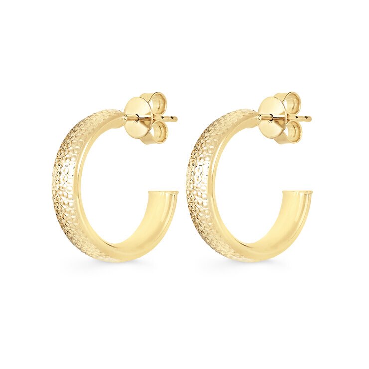 Aretes 'C', Oro Amarillo 14K — Imagen 2 de 4
