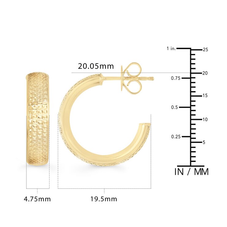 Aretes 'C', Oro Amarillo 14K — Imagen 3 de 4