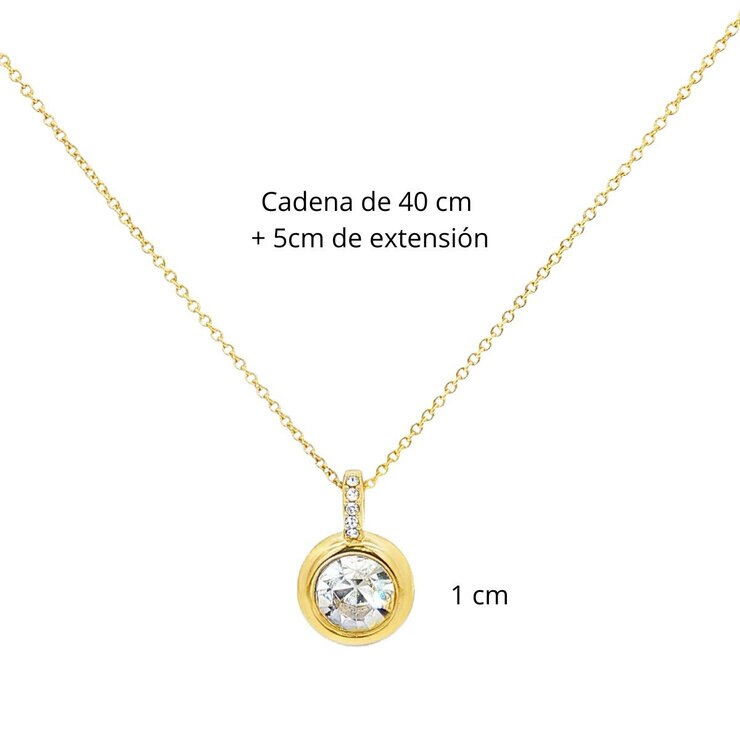 Mayfer, Juego Dorado de Collar y Aretes, con Cristal Austríaco — Imagen 2 de 4