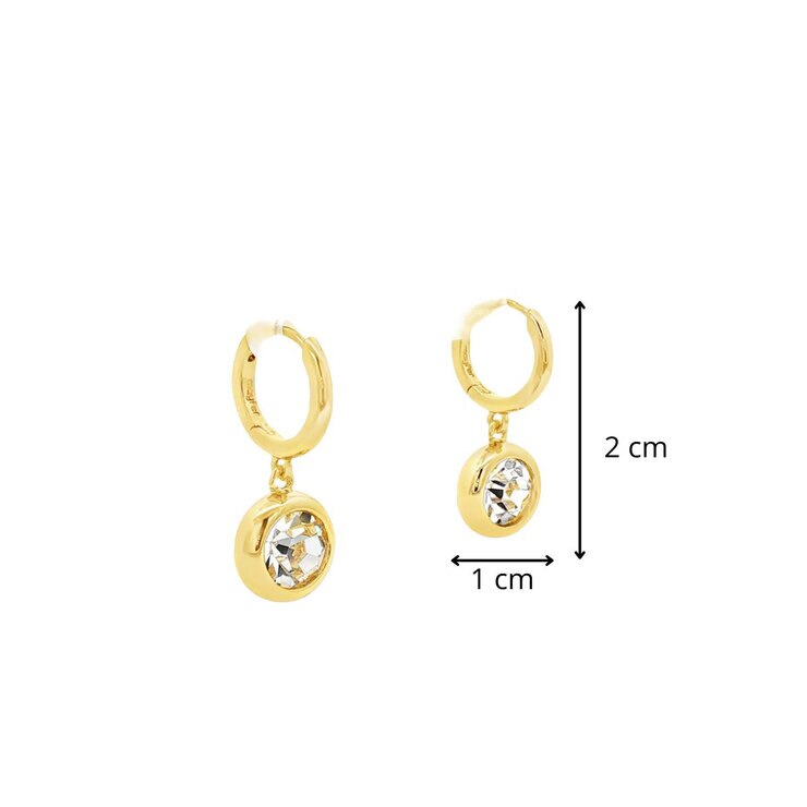 Mayfer, Juego Dorado de Collar y Aretes, con Cristal Austríaco — Imagen 4 de 4