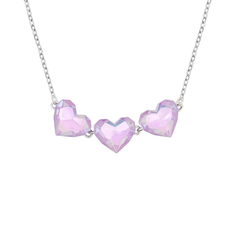 Mayfer, Juego de Collar y Aretes, Corazones con Cristal Austríaco — Imagen 3 de 4