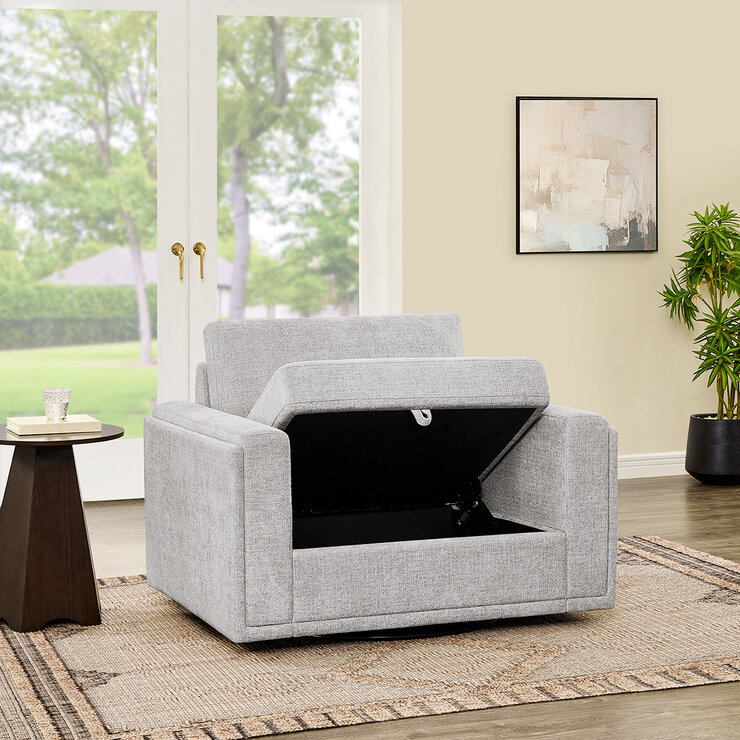 Thomasville, Sillón Giratorio Extragrande con Almacenamiento — Imagen 3 de 4