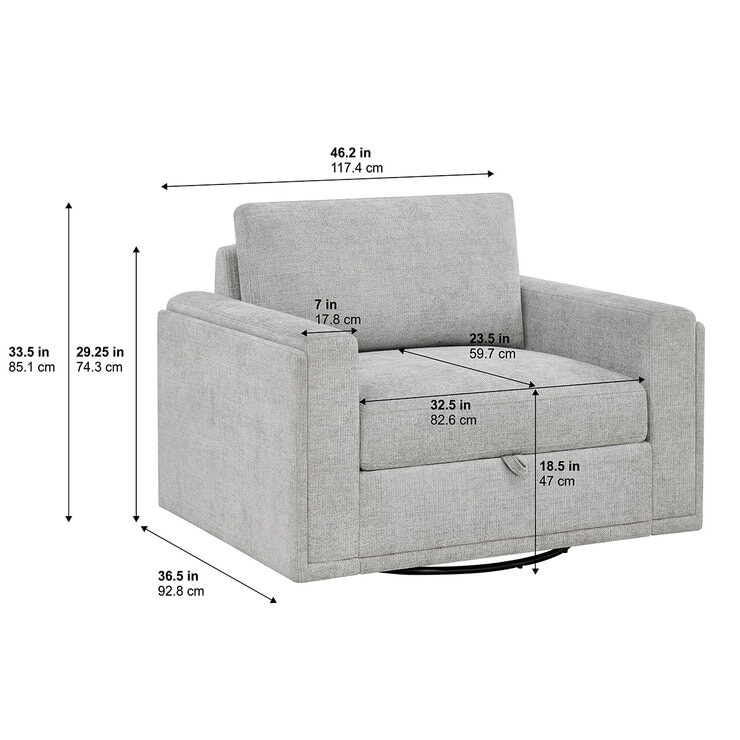 Thomasville, Sillón Giratorio Extragrande con Almacenamiento — Imagen 4 de 4