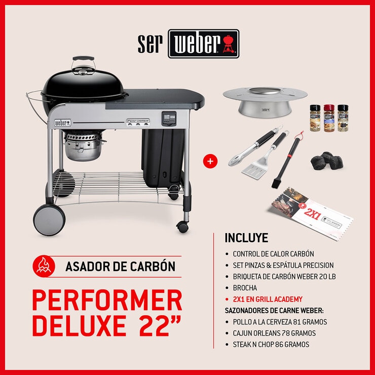 Weber, Performer Deluxe 22" Asador de Carbón — Imagen 3 de 4
