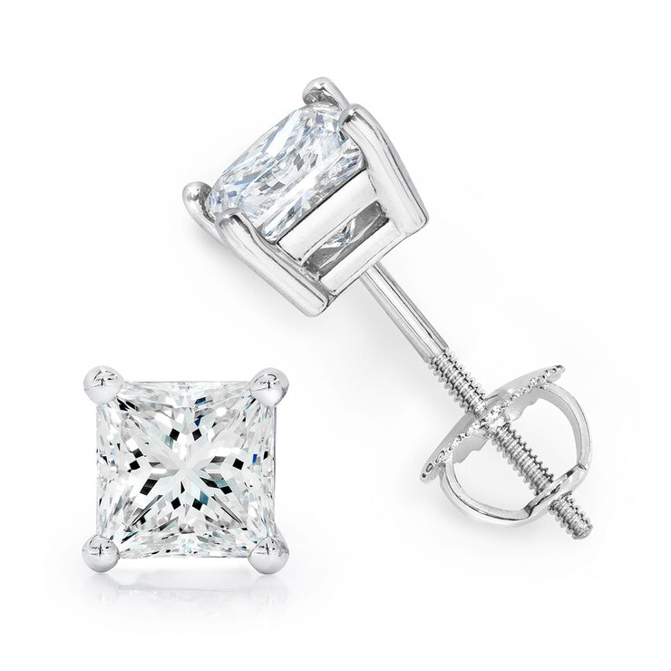 Aretes de Diamantes 0.50ctw, Oro Blanco 14K