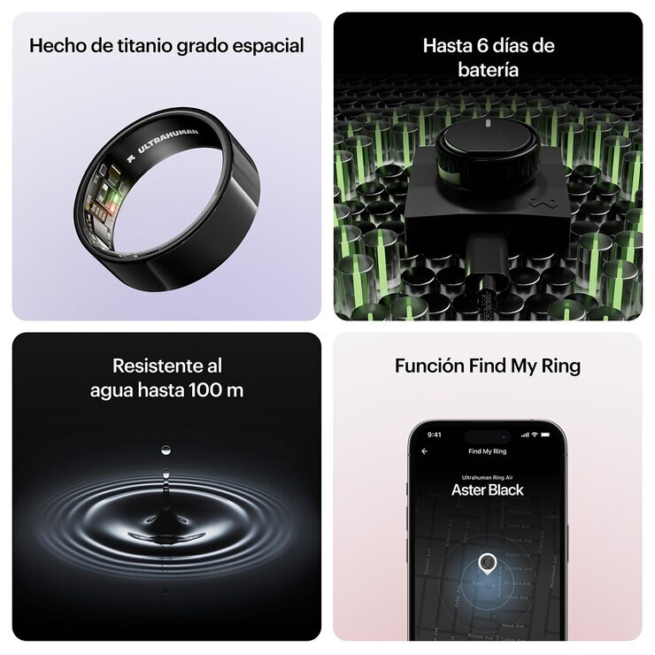Ultrahuman Ring Air Negro Aster — Imagen 3 de 4