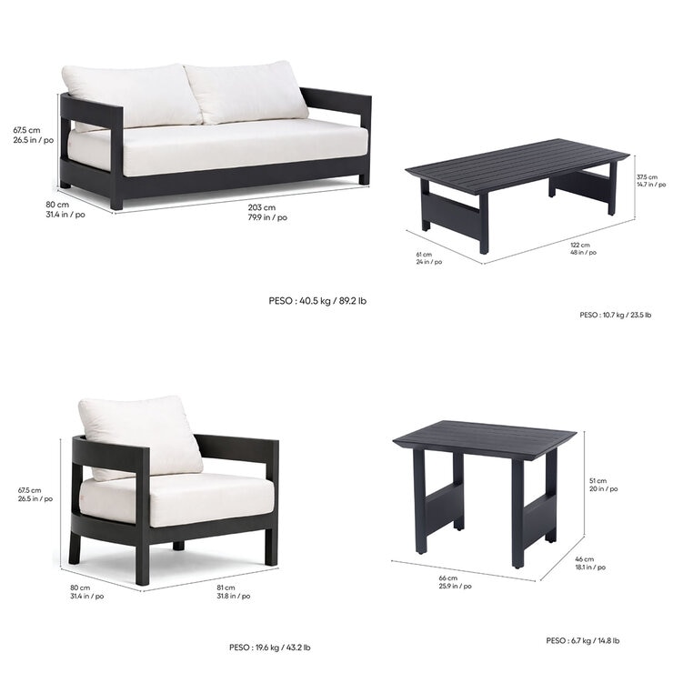 MoDe Living, Sanford Estate Colección de Patio color Blanco, 15 piezas — Imagen 3 de 4