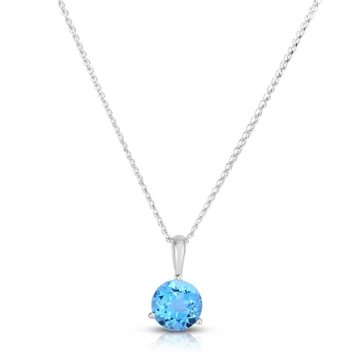 Dije de Topacio Solitario, Oro Blanco 14K