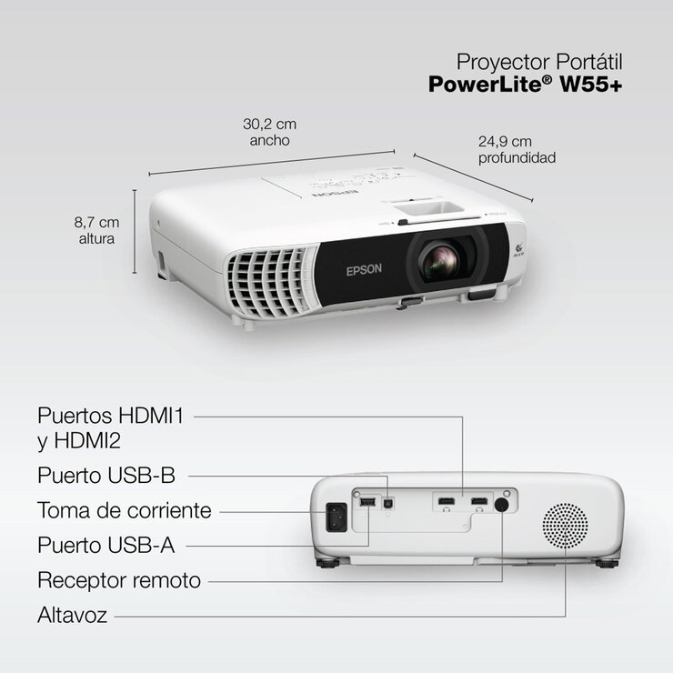 Epson Proyector Portátil Powerlite W55 — Imagen 2 de 4