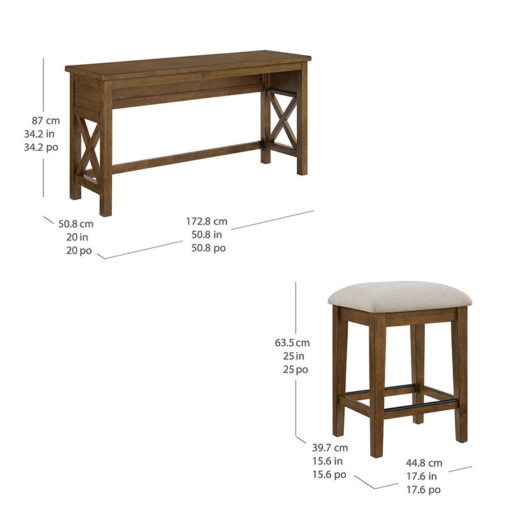 Bayside Furnishings, Lathan, Juego de mesa lateral de 4 piezas — Imagen 4 de 4