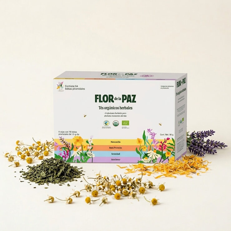 Flor de la Paz Tés Orgánicos Herbales 64 pzas — Imagen 2 de 4
