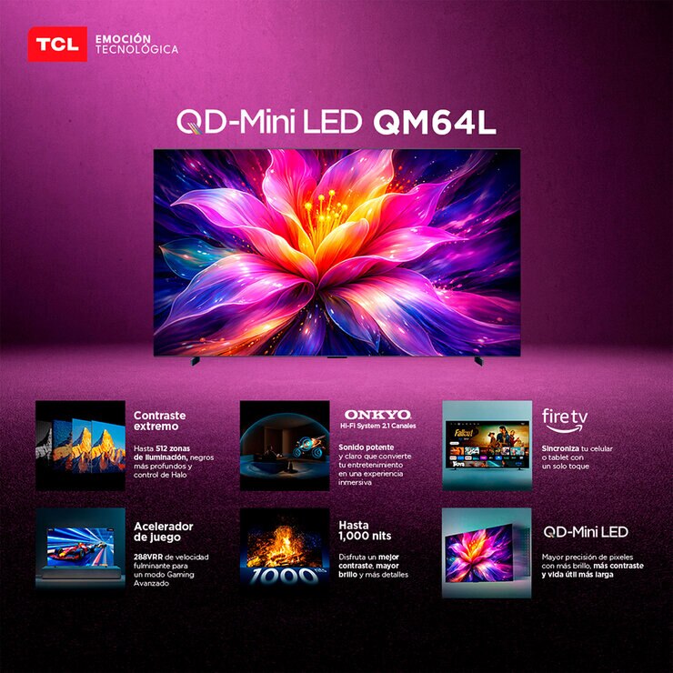 TCL Pantalla 98" Miniled 4K Fire TV — Imagen 3 de 4