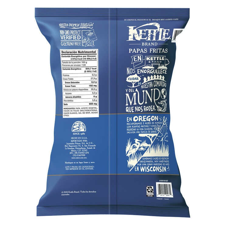 Kettle Brand Papas Fritas con Sal de Mar y Vinagre 793 g — Imagen 2 de 2
