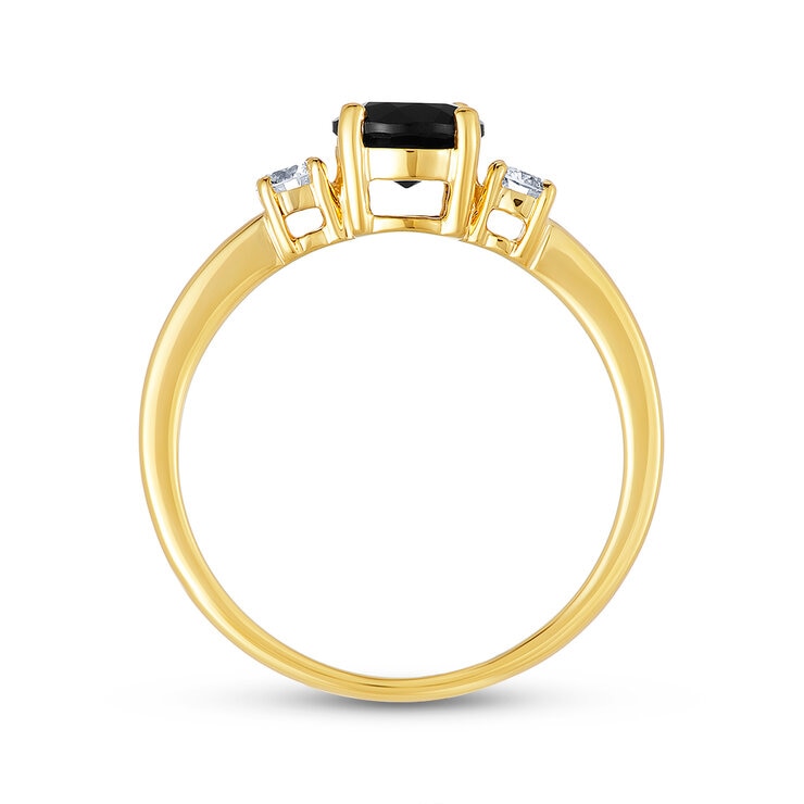 Anillo de Onix con Diamantes 0.15ctw, Oro Amarillo 14K — Imagen 2 de 4