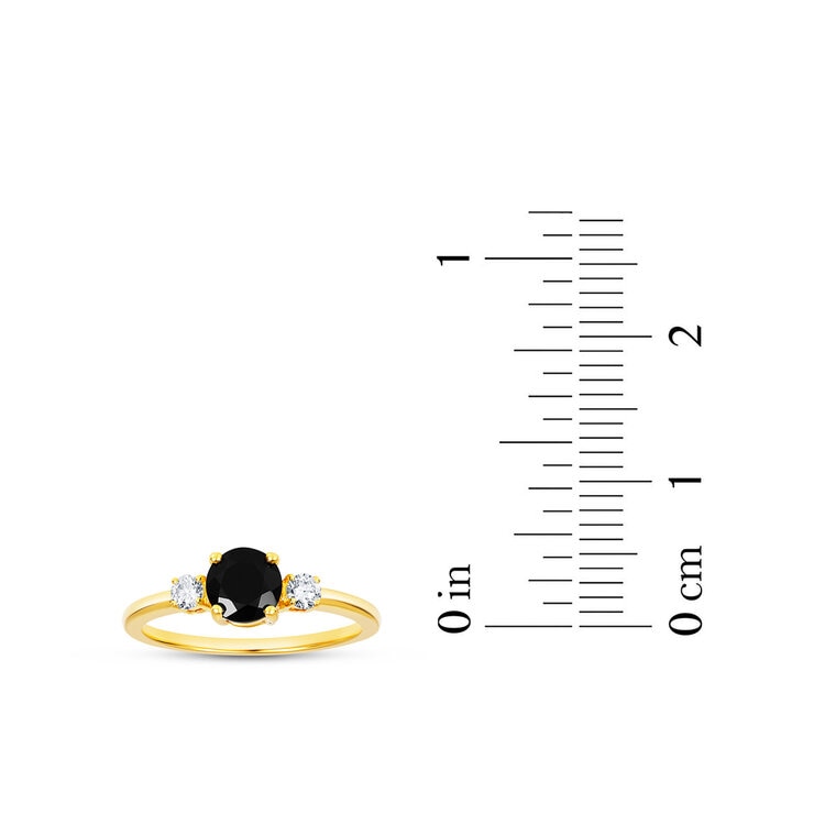 Anillo de Onix con Diamantes 0.15ctw, Oro Amarillo 14K — Imagen 3 de 4